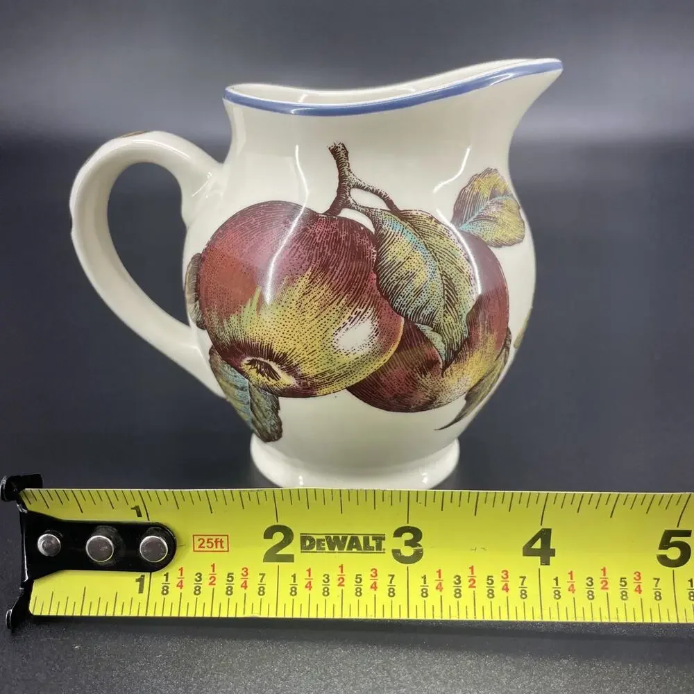 Pier 1 Macintosh Fruit Creamer Earthenware Coffee Cream Pitcher Fall Cottagecore
